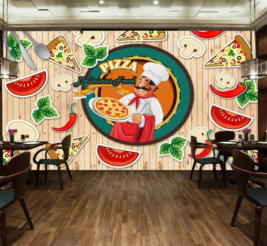 カスタムピザファーストフード壁画壁紙レストランスナックバー背 - Food Snacks Background のレビューと価格